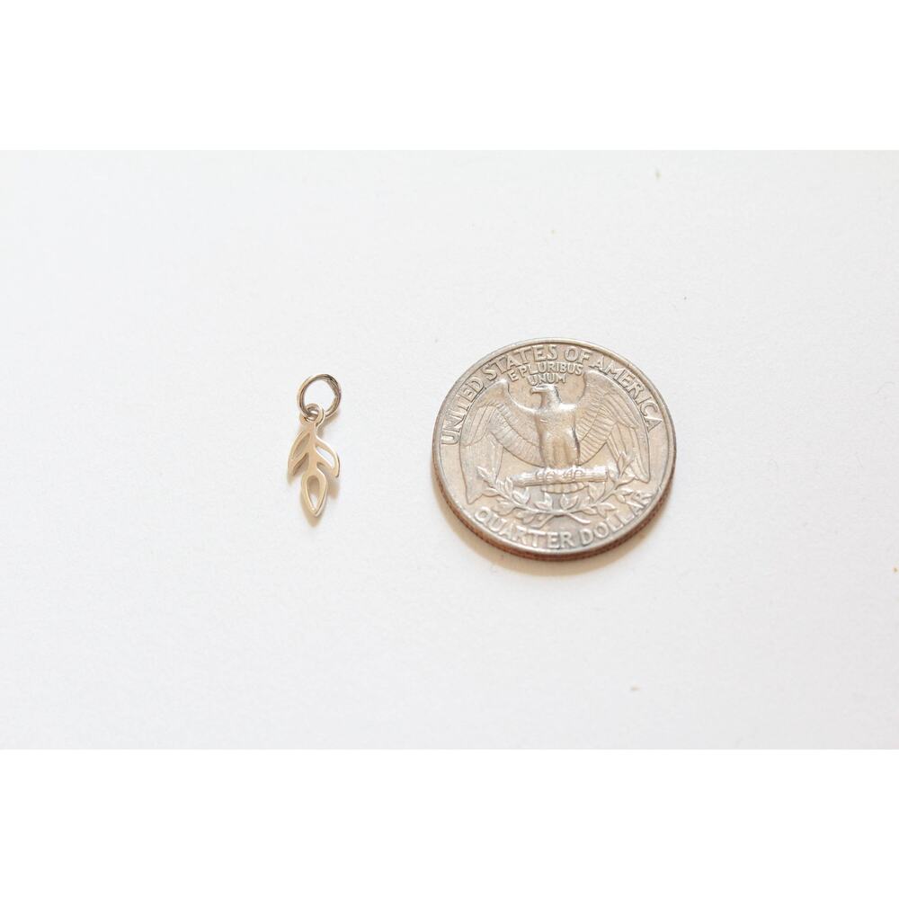 Sterling Silver Tiny Simple Leaf Vine Charm, Leaf… - image 4
